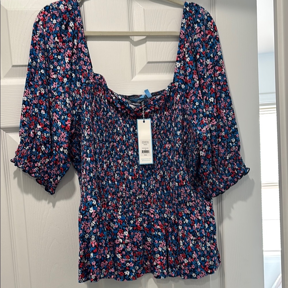 Floral Blue Women's Top